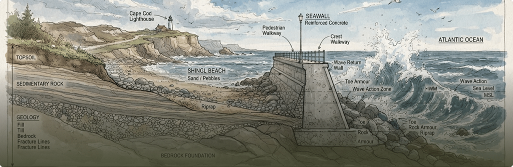 Project Card – SEAWALL BEACH PROFILES & SHORELINE RETREAT